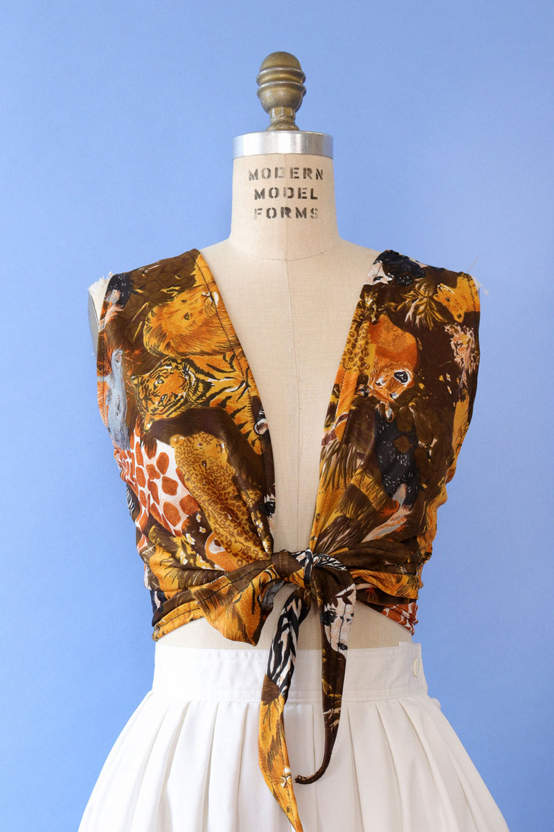 Jungle Wrap Crop Top L