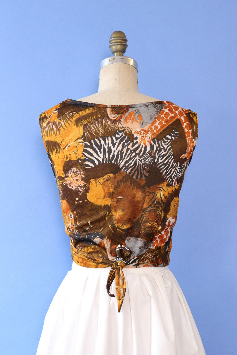 Jungle Wrap Crop Top L