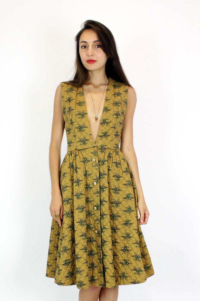 Mr. Mort Quilted Deep-V Dress XS