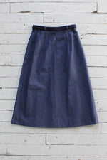 Blue Wool Antler Buckle Skirt S