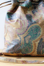 Paisley Leather Bucket Bag