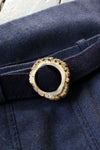 Blue Wool Antler Buckle Skirt S