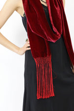 red fringe scarf