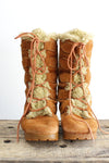 70s Suede Sherpa Boots 6.5