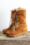 70s Suede Sherpa Boots 6.5