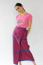 Magenta Stripe Wrap Skirt S/M