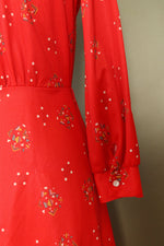 Cherry Red Geometric Flare Dress S/M
