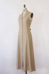 Raw Silk Tan Tea Dress M