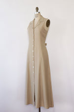 Raw Silk Tan Tea Dress M