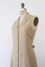 Raw Silk Tan Tea Dress M