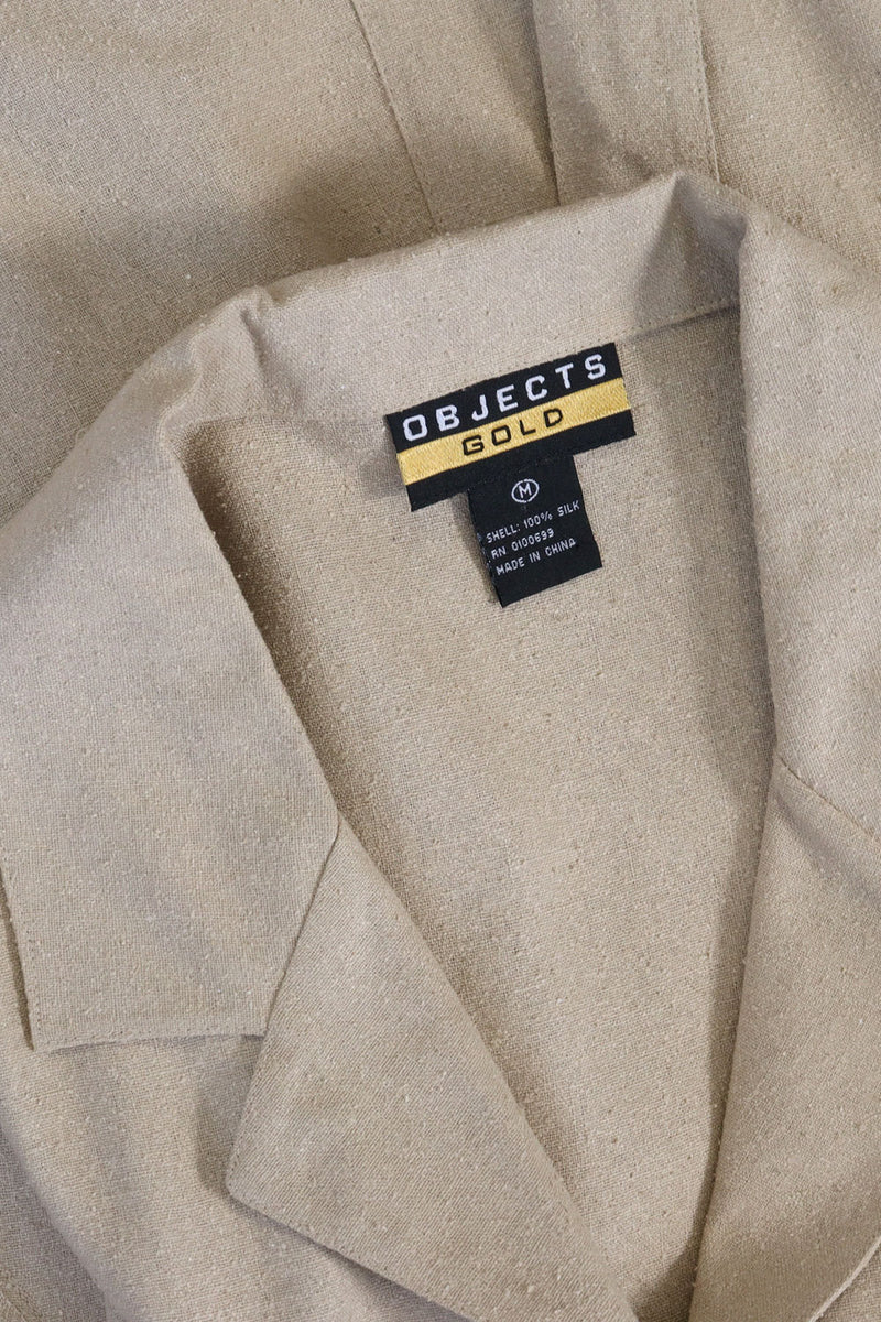 Raw Silk Tan Tea Dress M