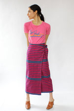Magenta Stripe Wrap Skirt S/M