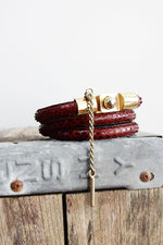 70s Snakeskin Lock Skinny Belt