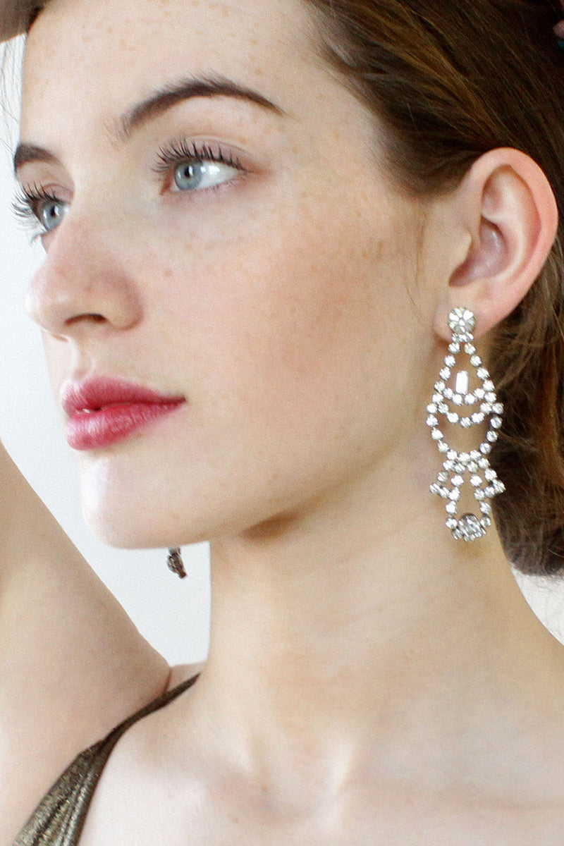 Rhinestone Disco Deco Earrings