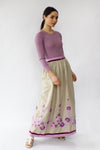 Victor Costa Embroidered Maxi Skirt