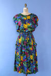 Flowy Parrot Canopy Dress M/L