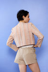 Peachy Stripe Boxy Crop Jacket XS/S