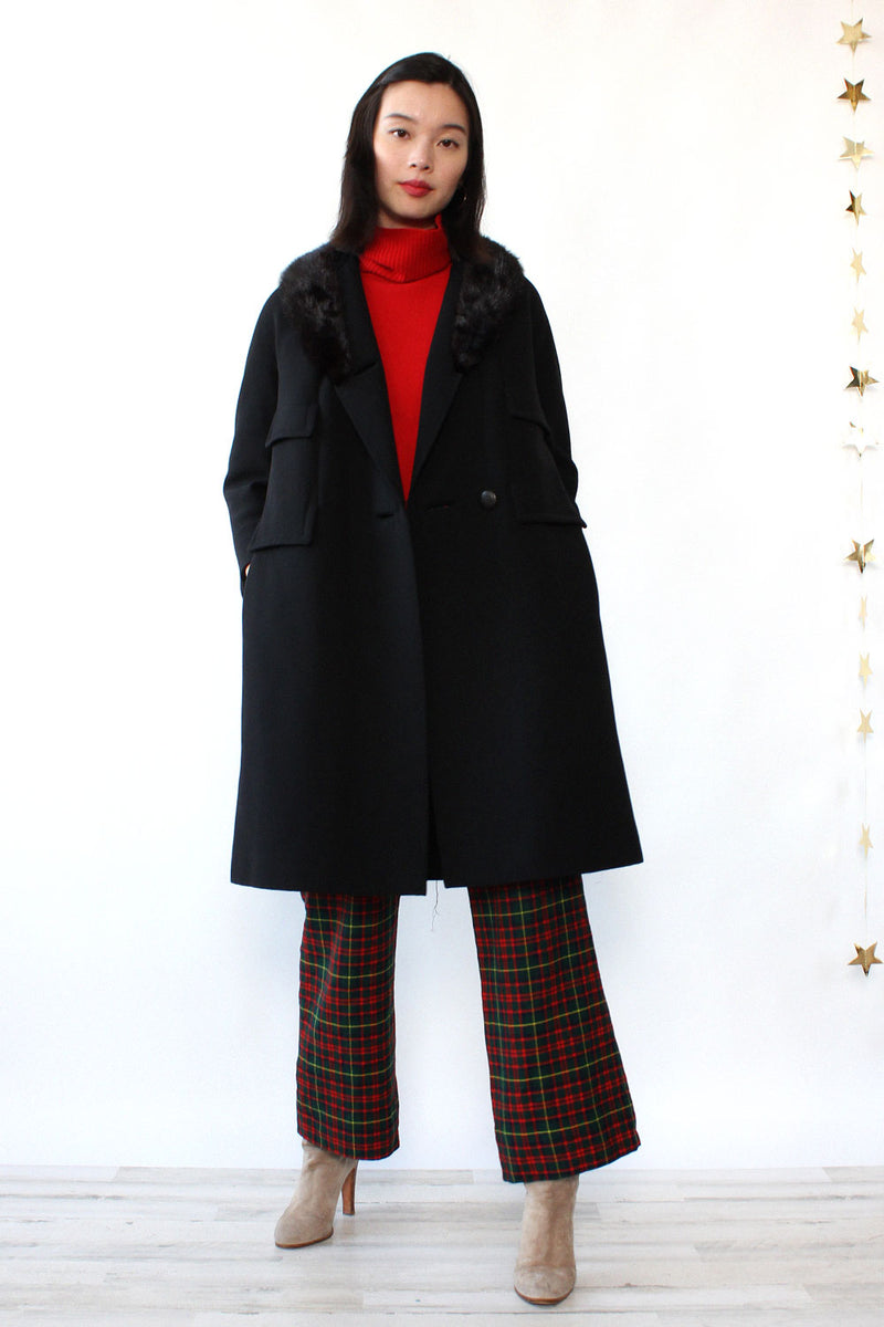 Mod Wool Fur Collar Coat S/M