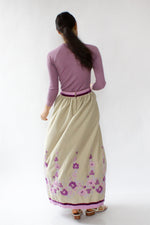 Victor Costa Embroidered Maxi Skirt