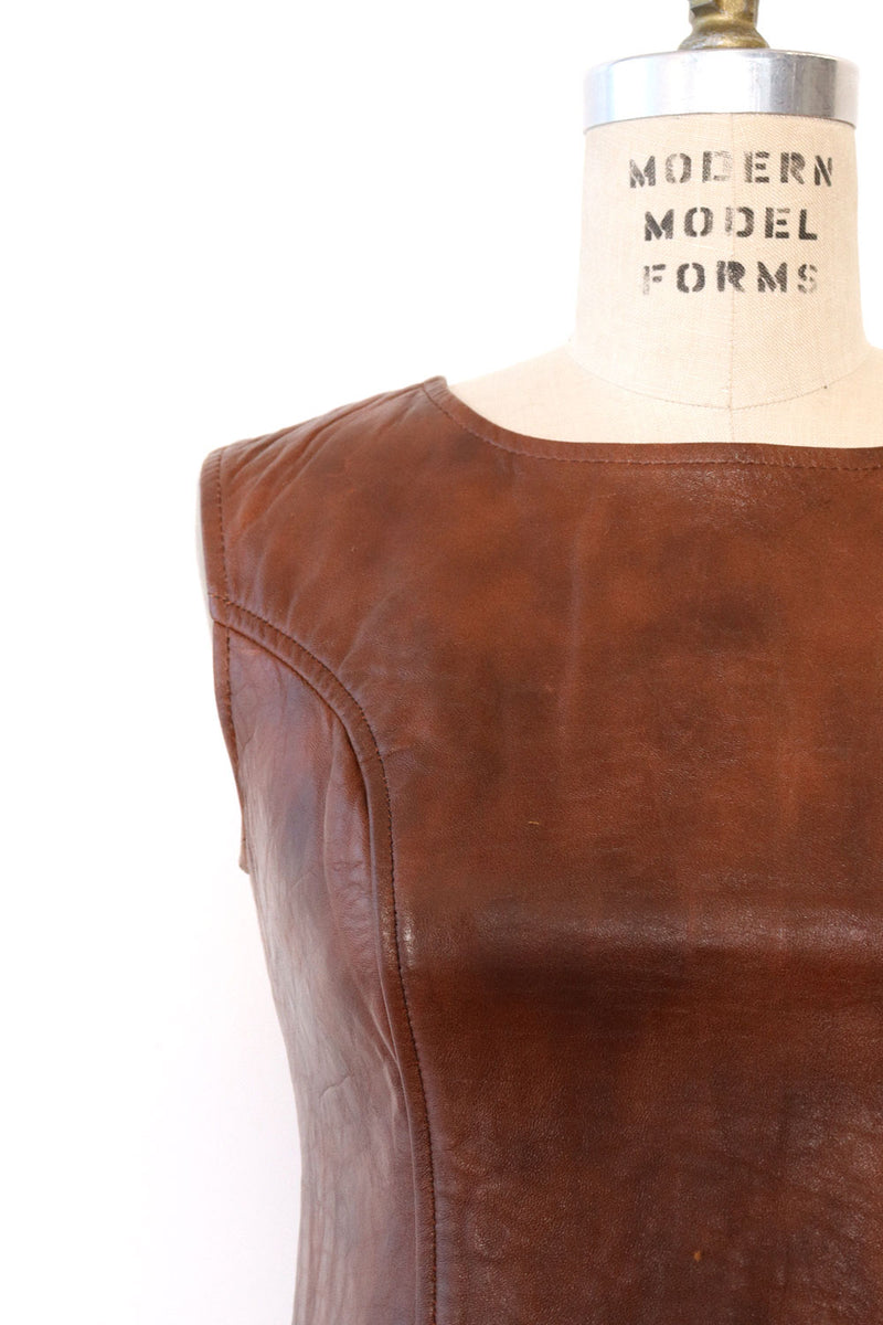 Chestnut Leather Mini Dress XS/S
