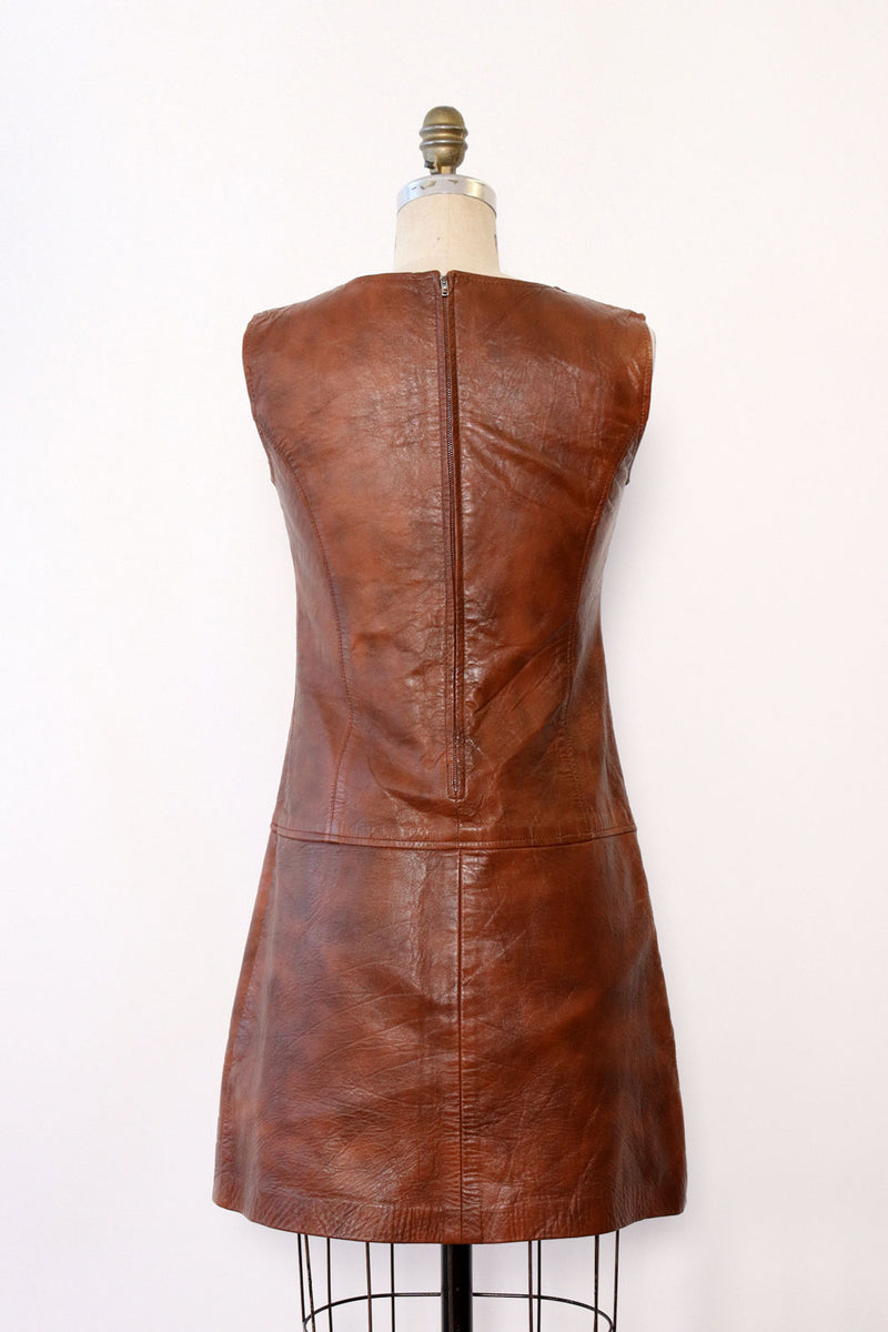 Chestnut Leather Mini Dress XS/S