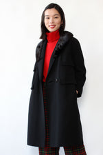 Mod Wool Fur Collar Coat S/M