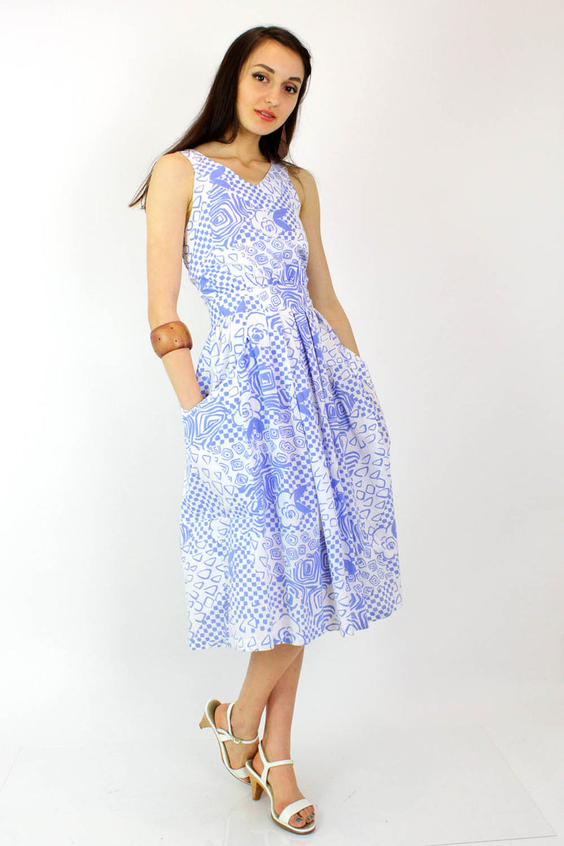 Periwinkle Pattern Cotton Dress M