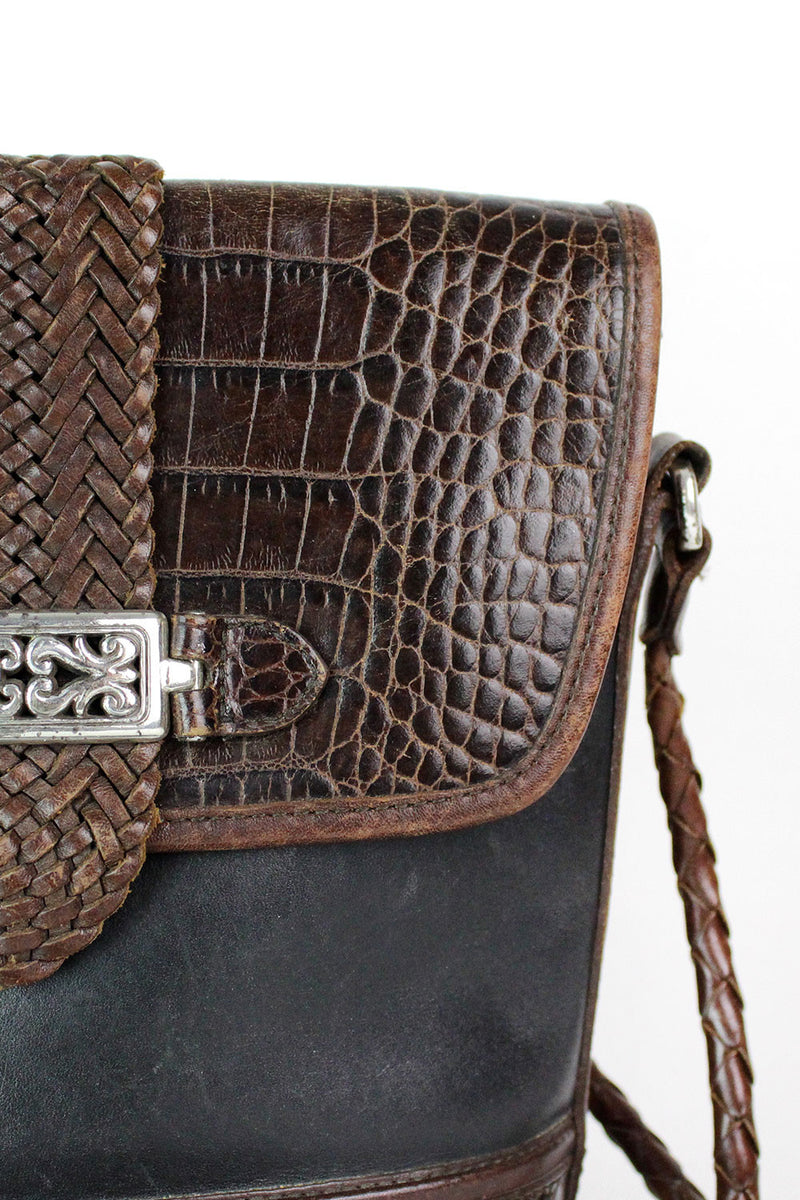 Brighton | Bags | Brighton Vintage Leather Reptile Print Wallet Crossbody  Bag | Poshmark