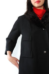 Mod Wool Fur Collar Coat S/M