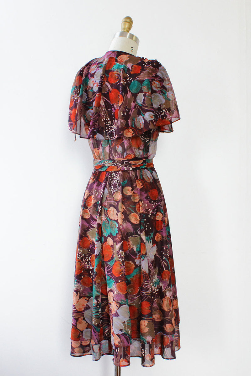 Painterly Floral Wrap Dress S/M