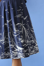 Navy Nautical Print Skirt XS