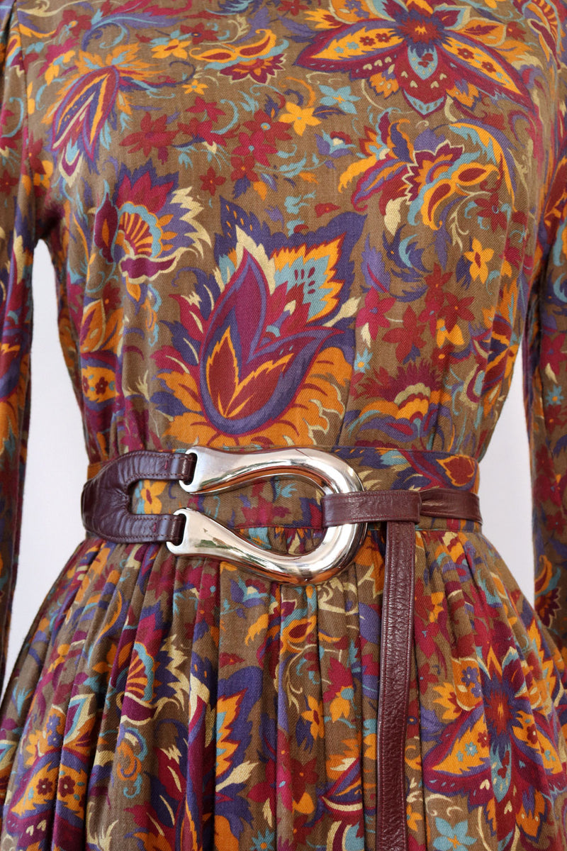 Cabernet Silver Buckle Tie Belt