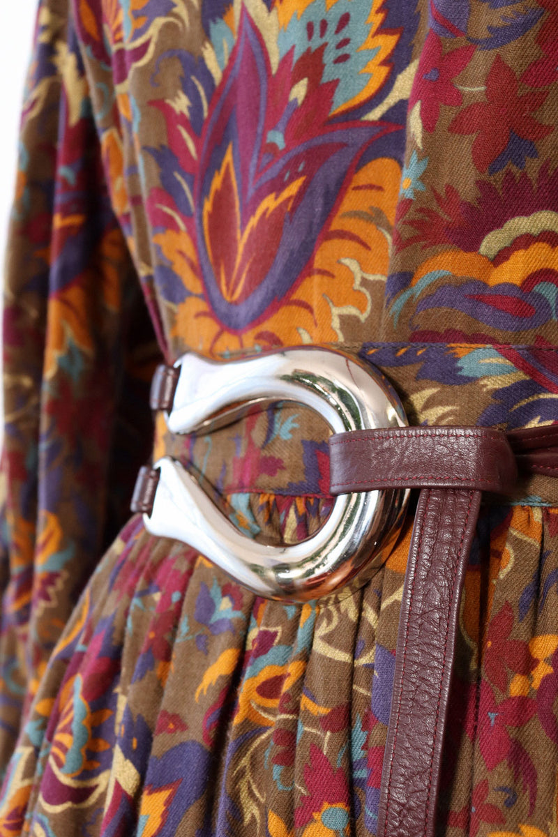 Cabernet Silver Buckle Tie Belt