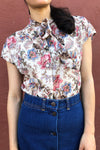 Floral Tie Neck Top S/M