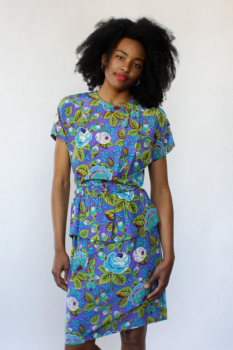 Purple Peplum Dress M