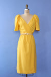 Sunshine Yellow Puff Sleeve Dress M