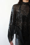 Cher Sequined Fringe Poncho XS-L