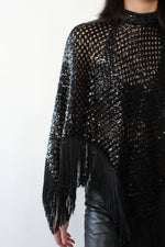 Cher Sequined Fringe Poncho XS-L