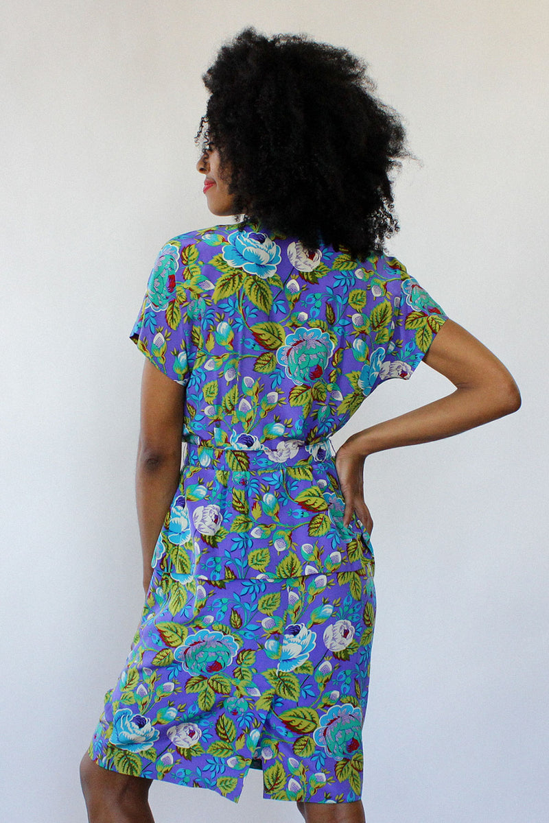 Purple Peplum Dress M