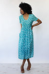 Teal Doodle Print Dress