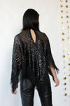 Cher Sequined Fringe Poncho XS-L
