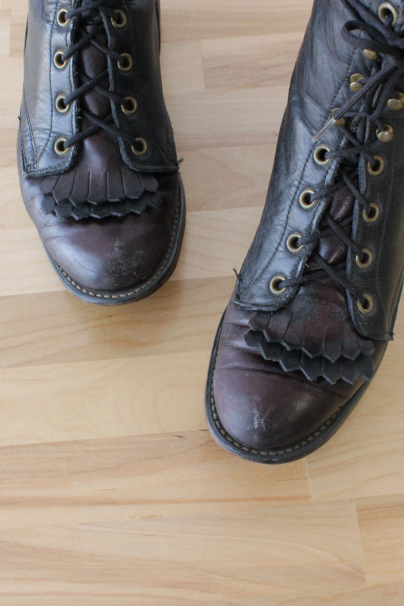 Laredo Black Kiltie Boots 6