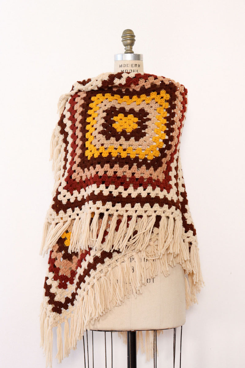 Granny Crochet Fringe Shawl