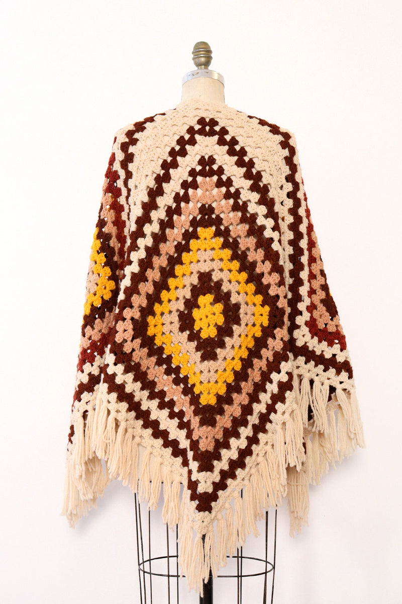 Granny Crochet Fringe Shawl