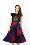 Jewel Plaid Flare Skirt S