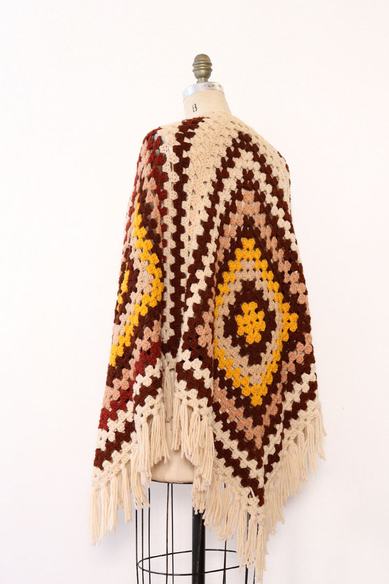 Granny Crochet Fringe Shawl