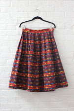 Brick Red Graphic Skirt M