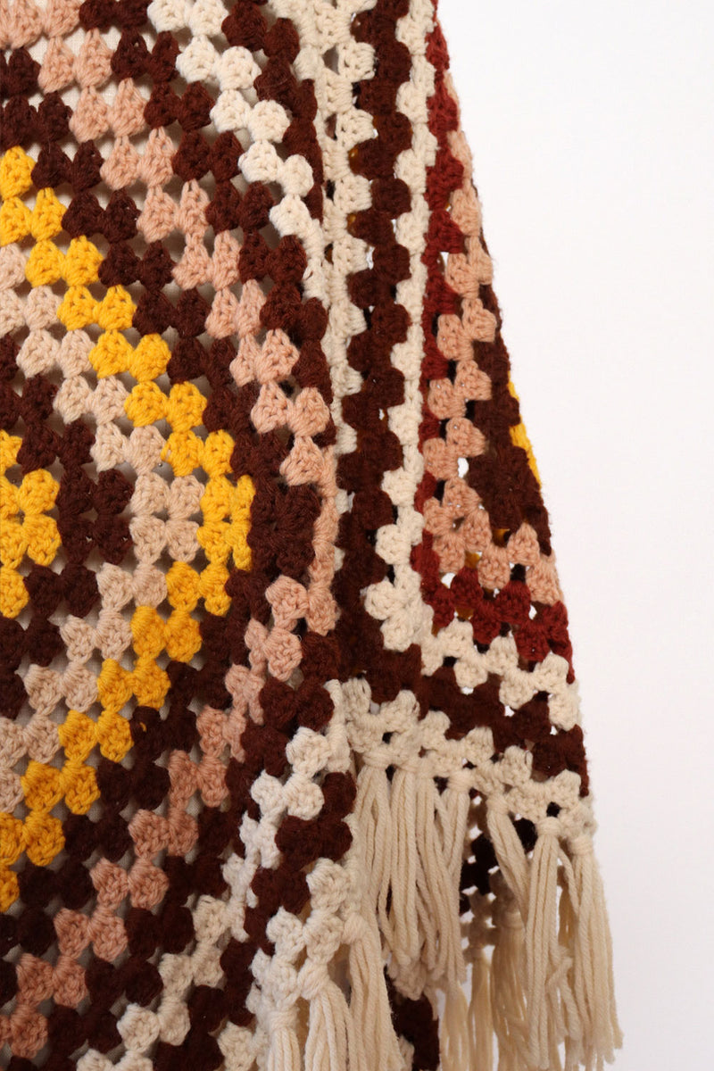 Granny Crochet Fringe Shawl