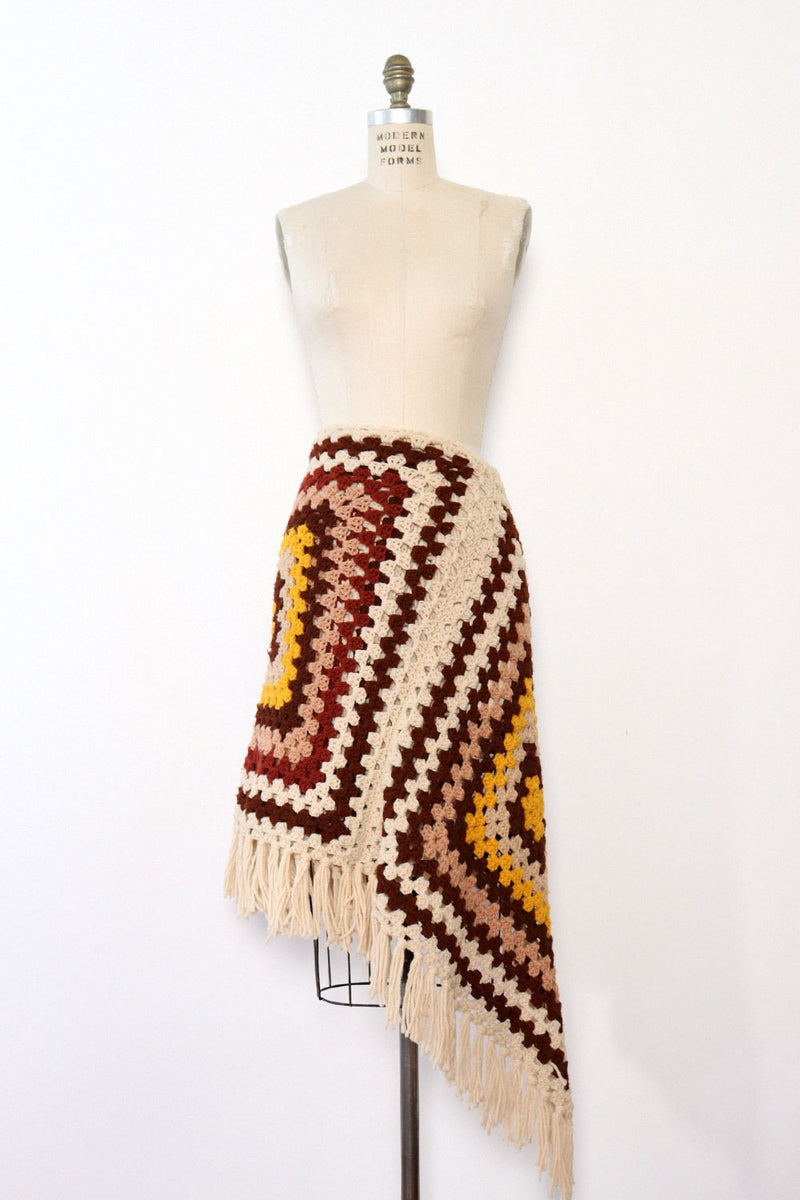 Granny Crochet Fringe Shawl