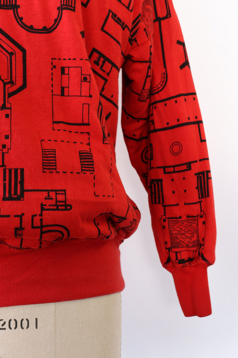 Blueprint Puffy Quilted Sweatshirt S/M